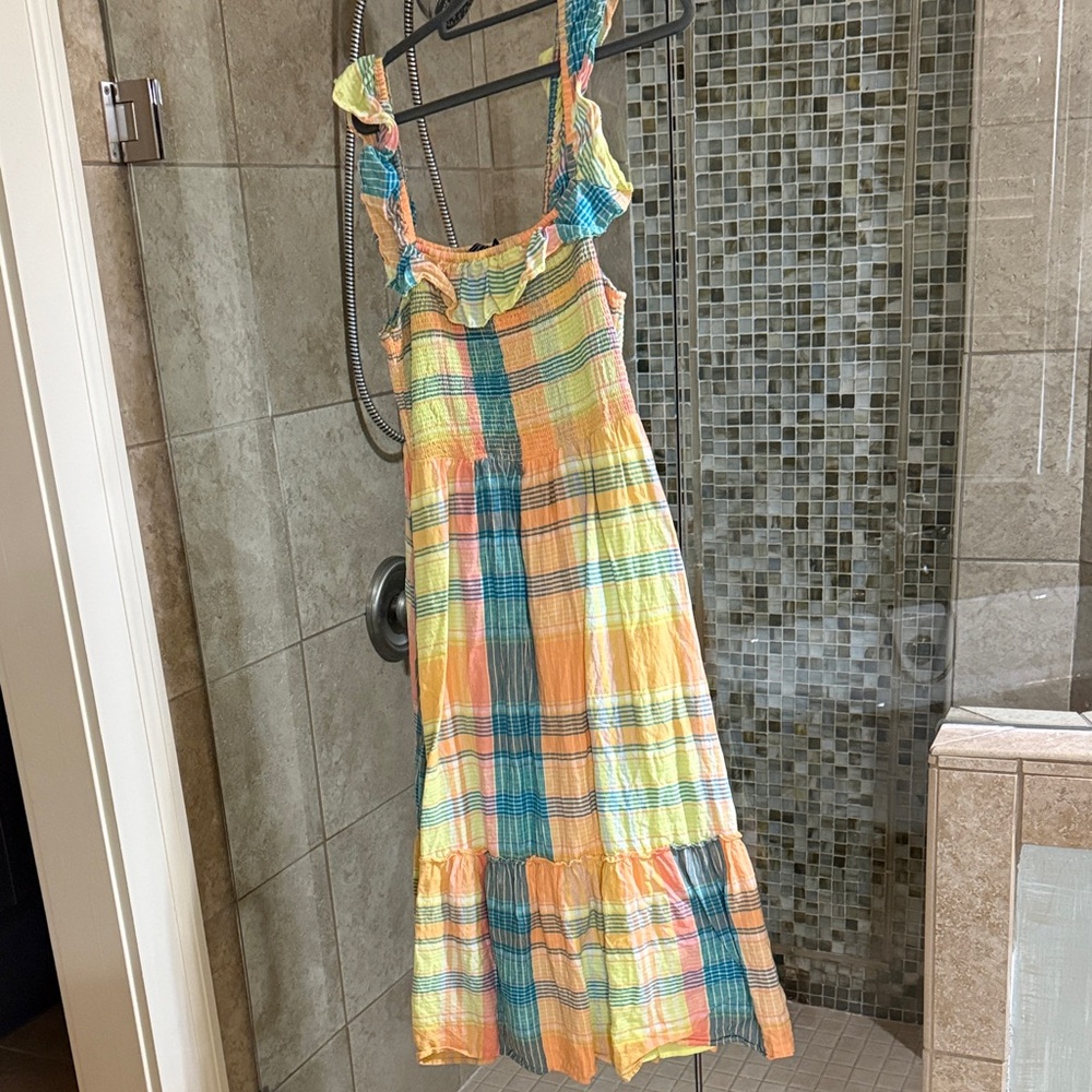 Vineyard Vines Yellow and Blue Plaid Dress
